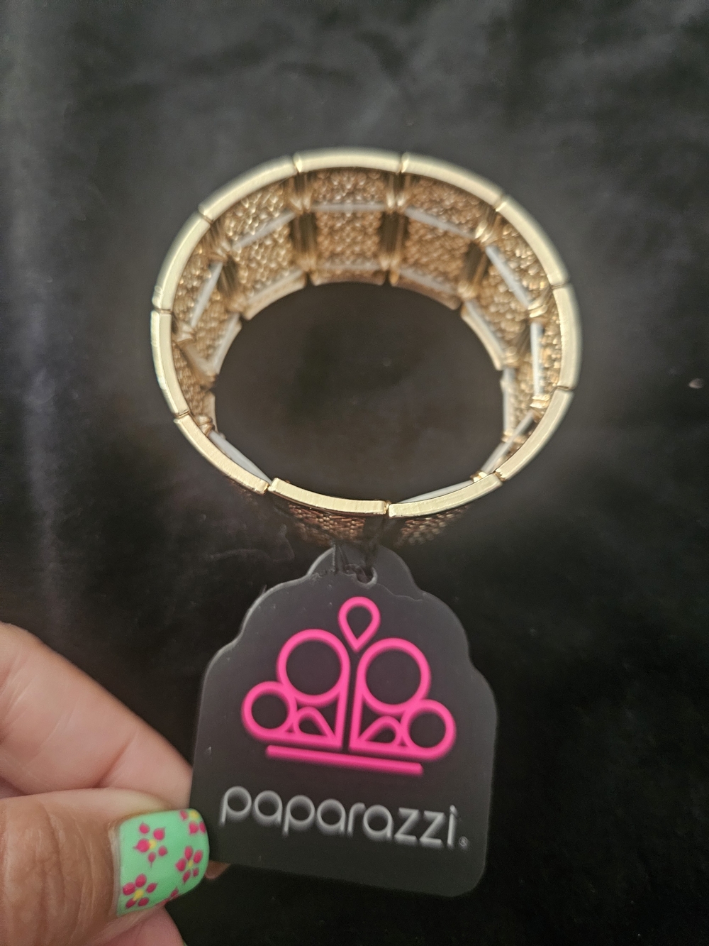 Paparazzi Gold Textured Stretch Bracelet